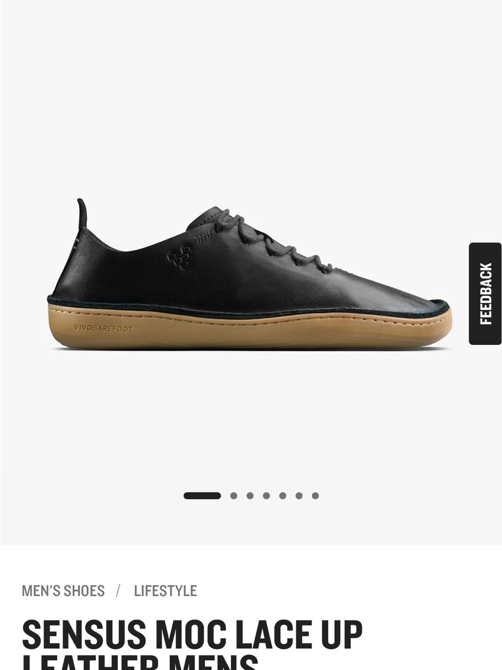 Vivo Barefoot Sensus Moc Lace-Up in Black with Tan Sole